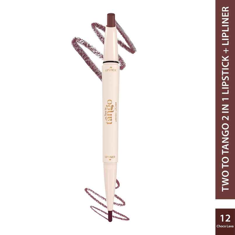 Glam21 Two To Tango Lip Liner + Lipstick Duo | Non-Transfer | Creamy Matte Finish | Choco Lave-12