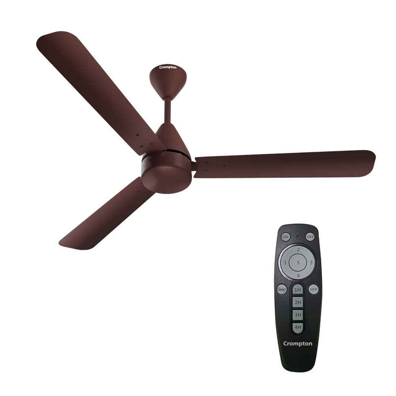 Crompton Energion Hyperjet BLDC Ceiling Fan, 28Watt, 1200mm/48 Inches, Dual Control Fan - Remote & Regulator Control, Anti-Rust - Brown