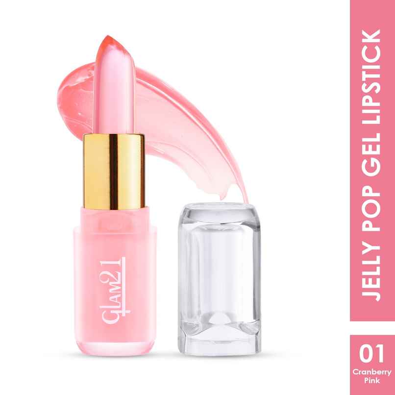 Glam21 Jelly Pop Fruity Gel Lipstick Glossy Finish| Colour Lightweight - Cranberry Pink