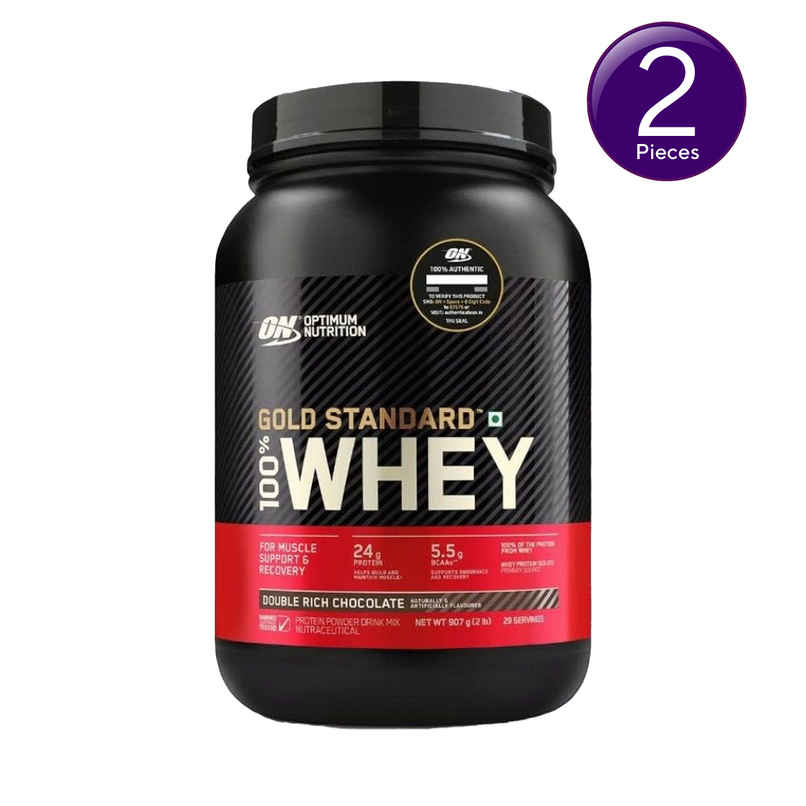 Optimum Nutrition (ON) Whey Gold Standard Powder Double Rich Chocolate 2 lb Combo Optimum Nutrition (ON) Whey Gold Standard Powder Double Rich Chocolate 2 lb Combo