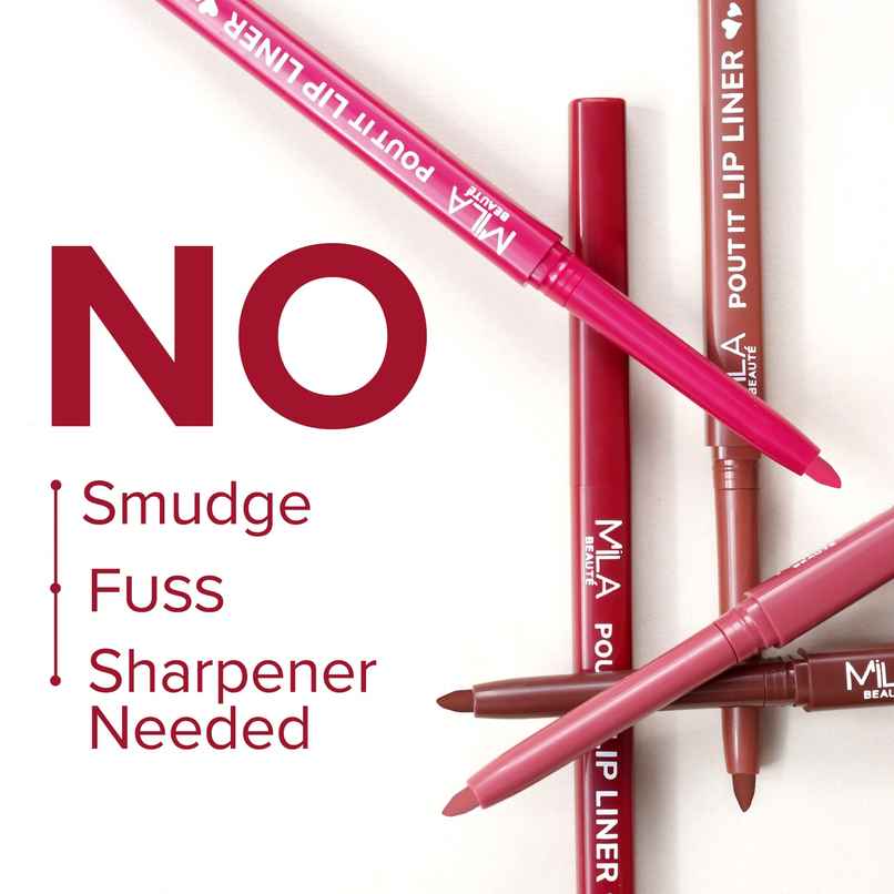 Mila Beaute Pout it Lip Liner I Long Lasting and Enriched with Squalene | Matte Lip Liner