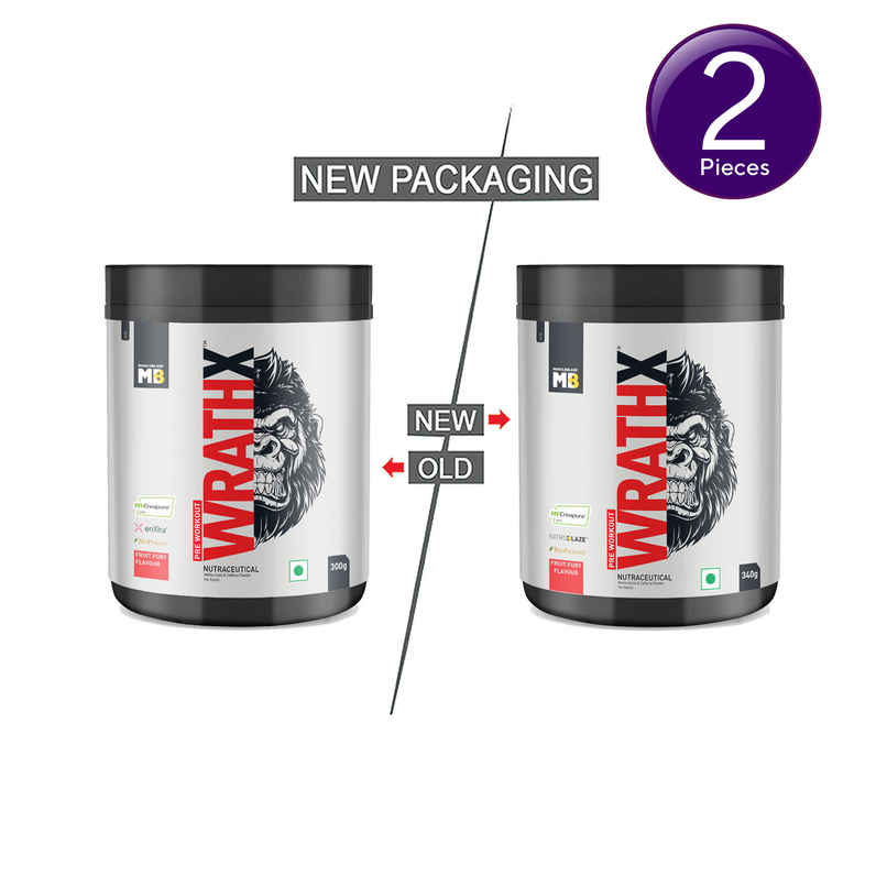 MuscleBlaze Pre Workout WrathX, (Fruit Fury, 20 Servings) Combo