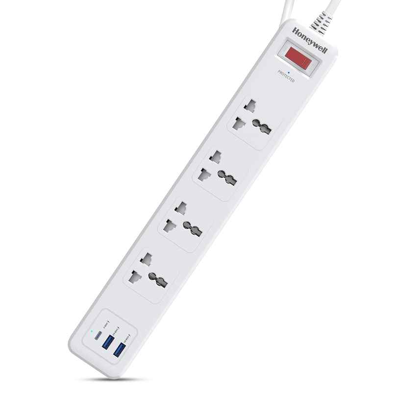 Honeywell 4 Outlet Surge Protector With 1Xtype C With Pd & 2Xusb