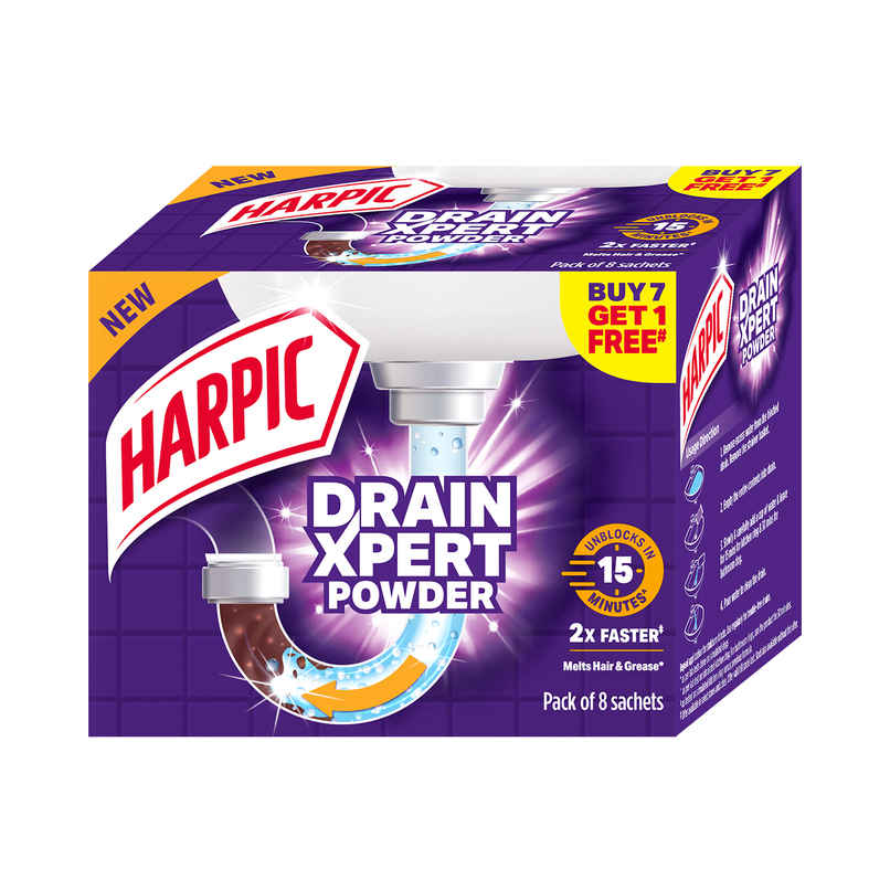 Harpic Drain Cleaner Powder | Sink & Pipe Cleaner For Drainage Block
