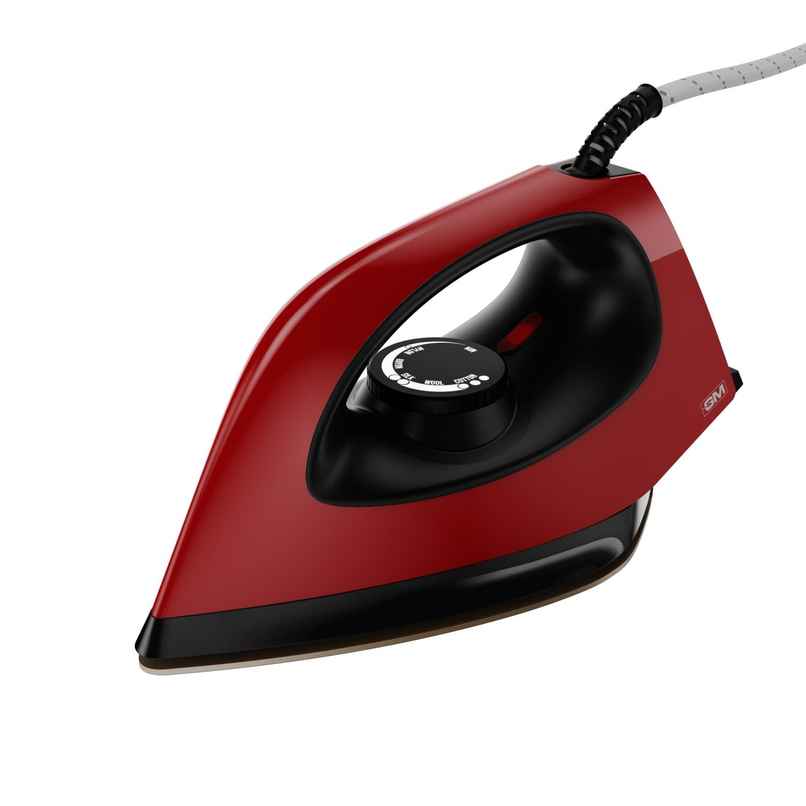 Gm Orca 1100W Efficient Dry Iron For Wrinkle | Variable Temperature Settings,Red