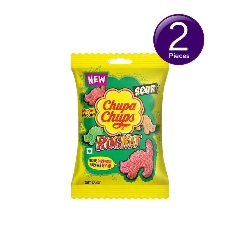 Chupa Chups Sour Rockat Assorted Flavour Soft Candy Combo