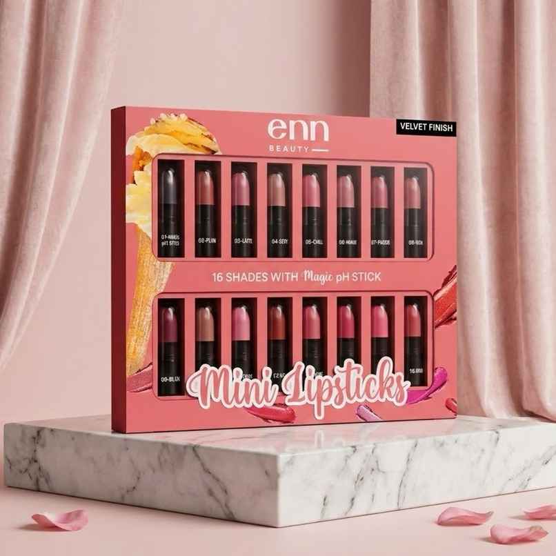 ENN Beauty Mini Lipstick Kit | pH Color Changing Lipstick | Set of 16