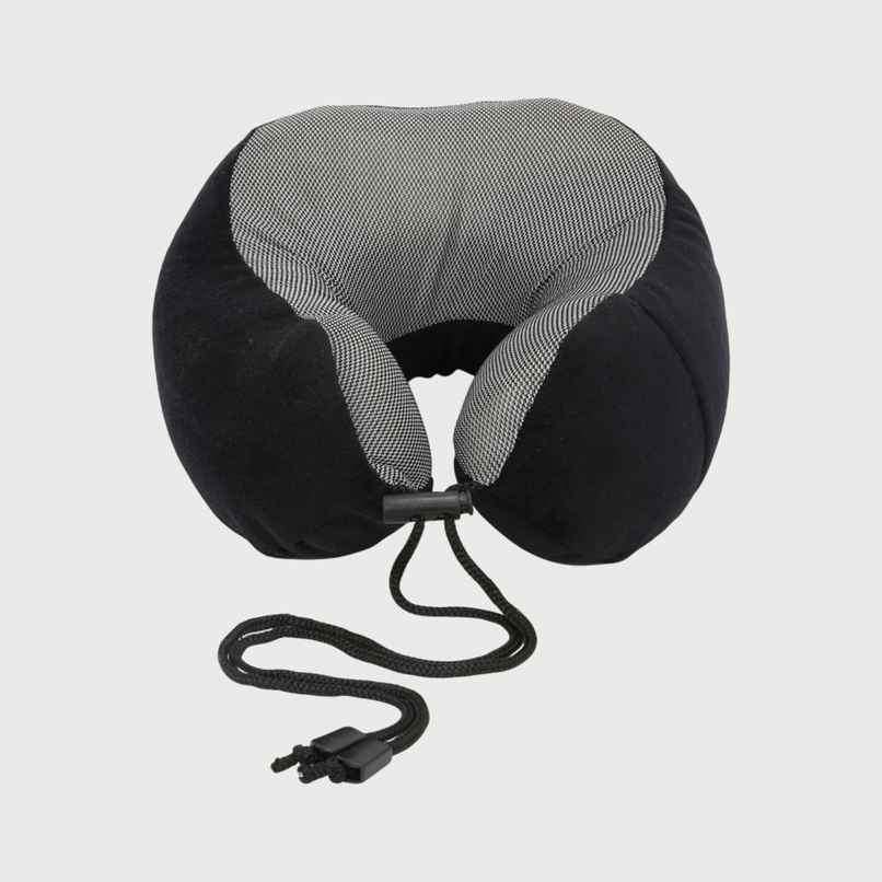 Kaaytee Memory Foam Travel Neck Pillow for Airplane & Car Neck Support Cushion | Black