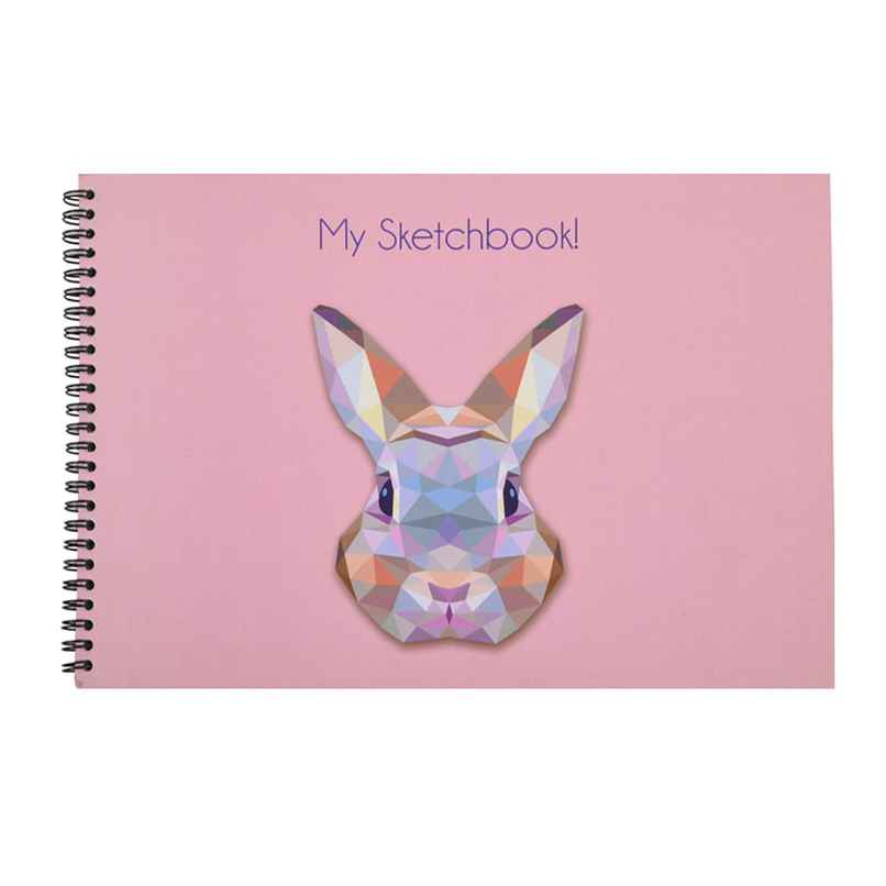 Papboo A5 Sketch Book Drawing Book With Back Support- 140 Gsm- 60 Pages (Rabbit)