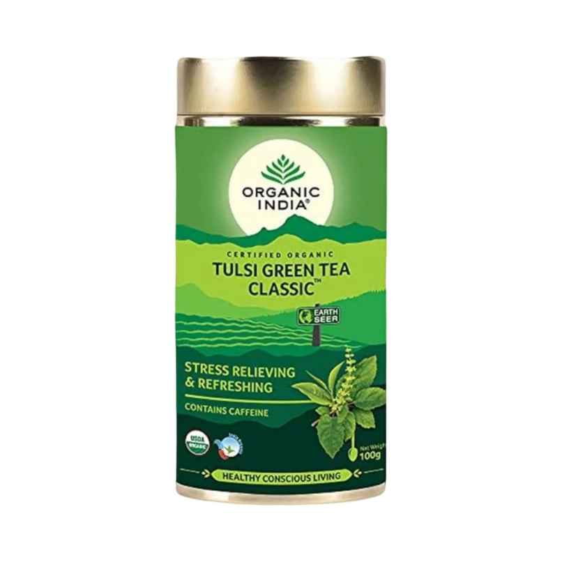 A TATA Product - Organic India Rama, Krishna & Vana Tulsi Green Tea Classic Loose Leaves