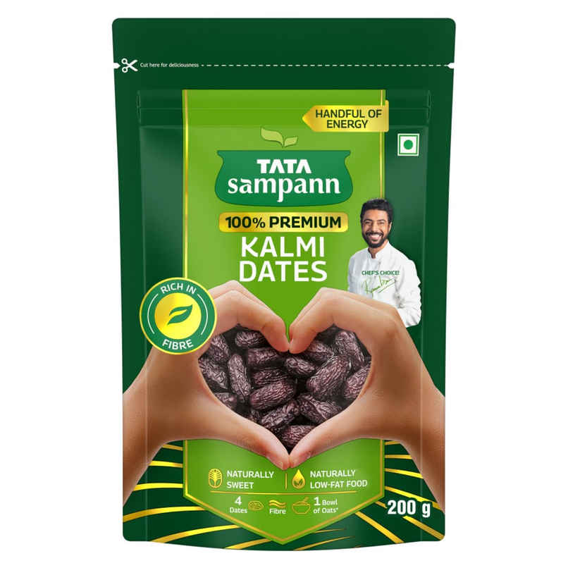Tata Sampann Premium Kalmi Dates | Rich In Fibre | Naturally Sweet | Naturally Low-Fat Food