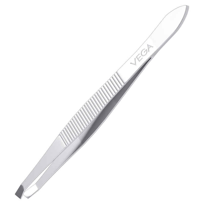 VEGA Tweezer - Square Tip, Silver, (TW-01)