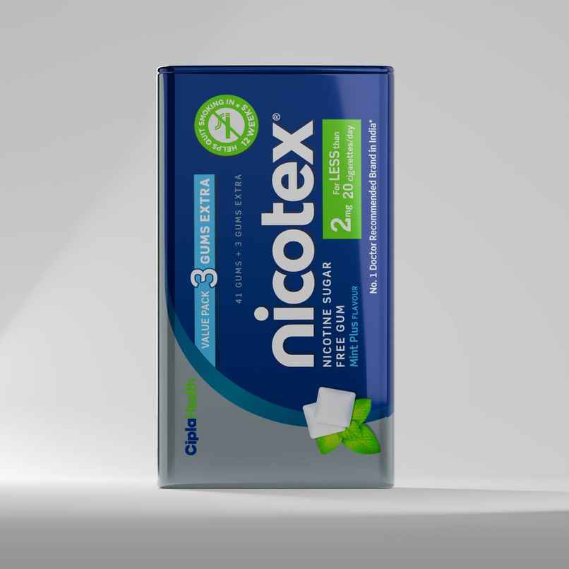 Nicotex Gums Mint Plus 2mg Tin| 44 Pcs