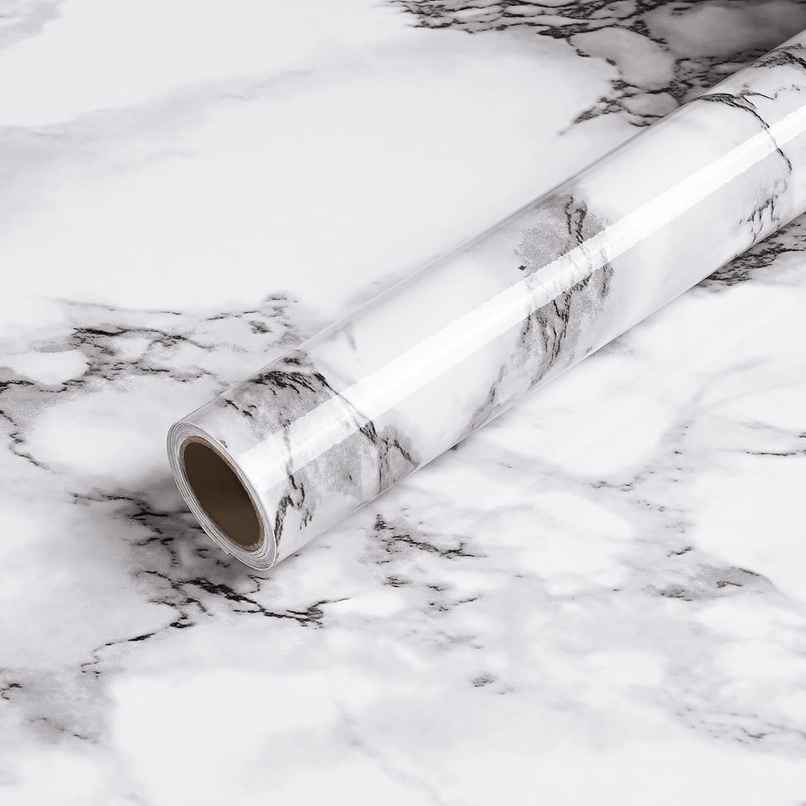 Perpetual Marble Stickers | DIY Peel & Stick Waterproof Wallpaper | 60x200Cm | White