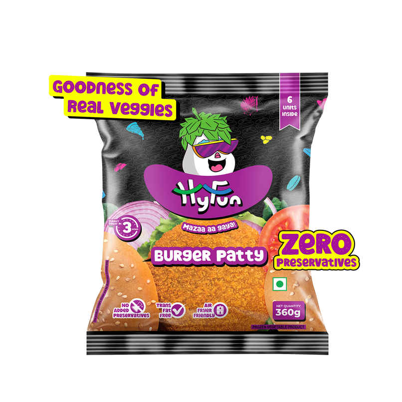 HyFun Veg Burger Patty, Quick & Easy | Frozen