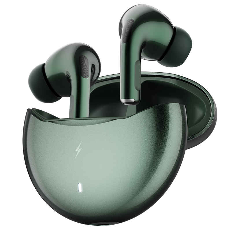 Fire-Boltt Fire Pods Aero Ultra TWS Earbud with Custom EQ Profile, Quad Mic ENC & 50H Playtime, Ultra Low 50ms Game Mode, Green Metal