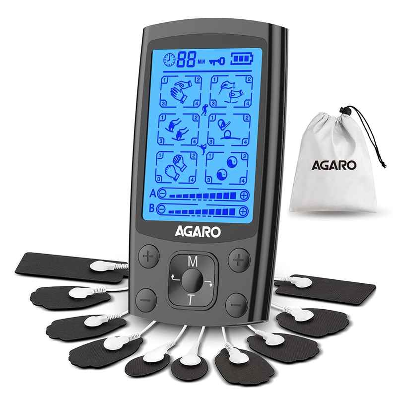 Agaro Dual Channel Tens Massager Tm2421 24 Modes, 20 Intensity Levels, Rechargeable, Muscle/Nerve.