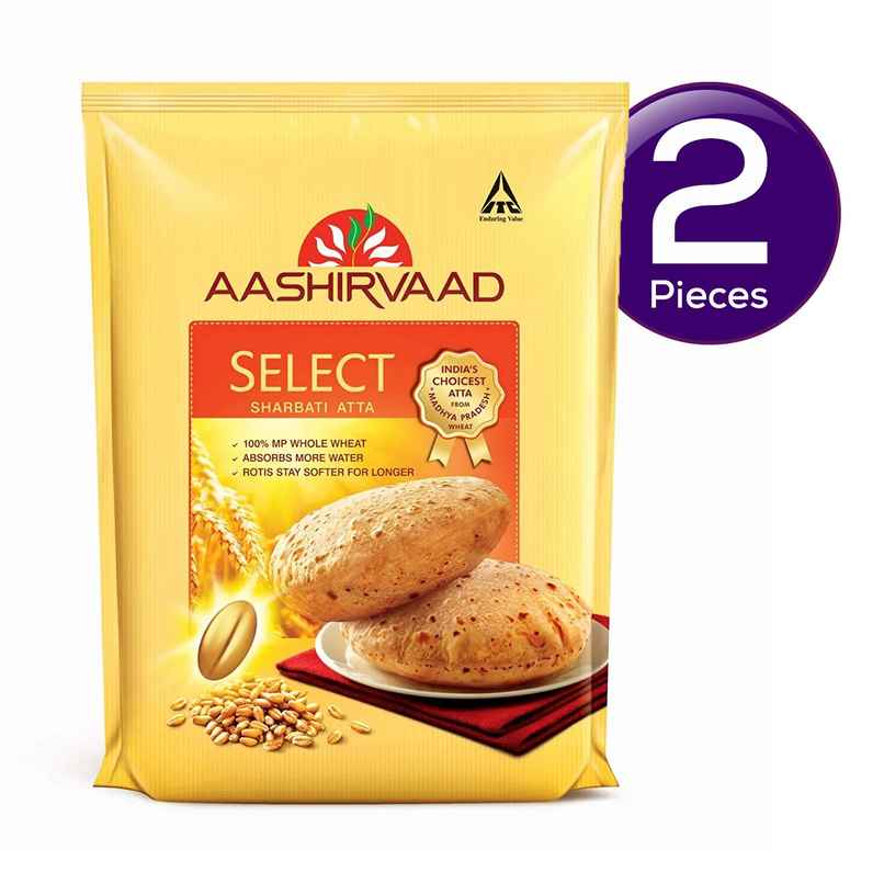 Aashirvaad Select | 100% MP Sharbati Wheat Atta for Soft Makhmali Rotis Combo