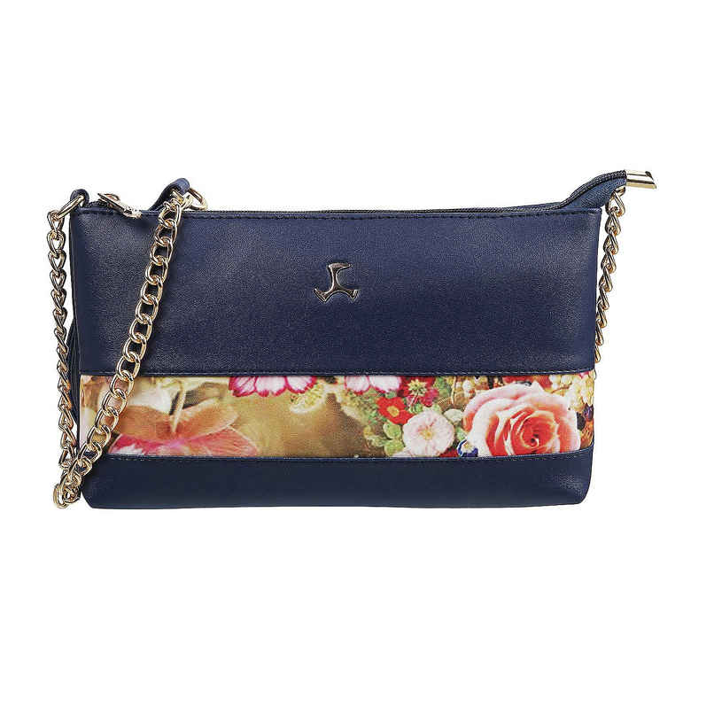 Mochi Blue Synthetic Sling Bag for Women | 66-7674-45