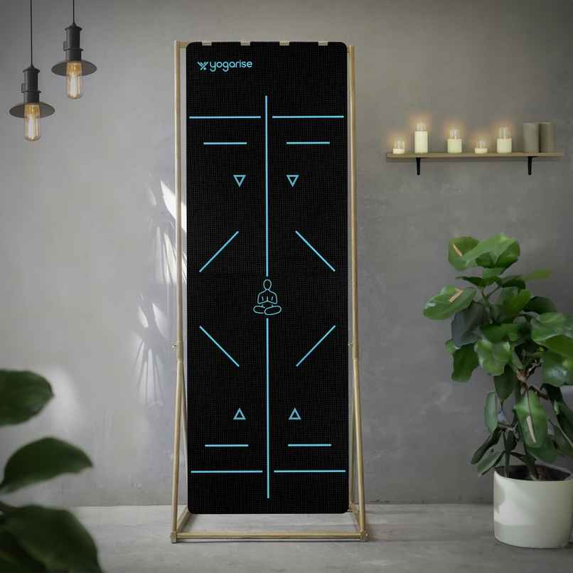 Yogarise 8mm BalanceYogi TPE Yogamat with Bag, Black