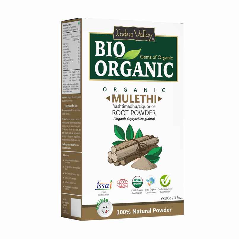 Bio Organic Natural Mulethi Powder by Indus Valley for Hair Fall Control&Glowing Skin DIY Face Pack