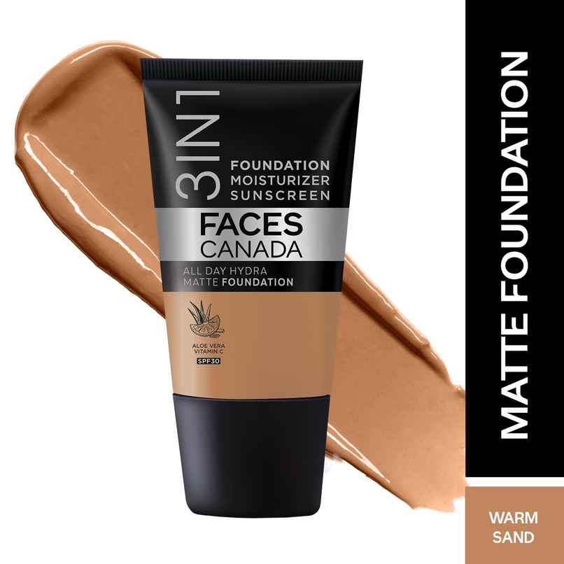 FACES CANADA All Day Hydra Matte Foundation | SPF 30 | 24HR Aloe Hydration | Warm Sand 042
