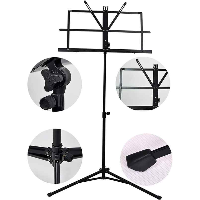 Kadence Music Stand NK06 - Portable Folding Notation Stand with Carrying Bag