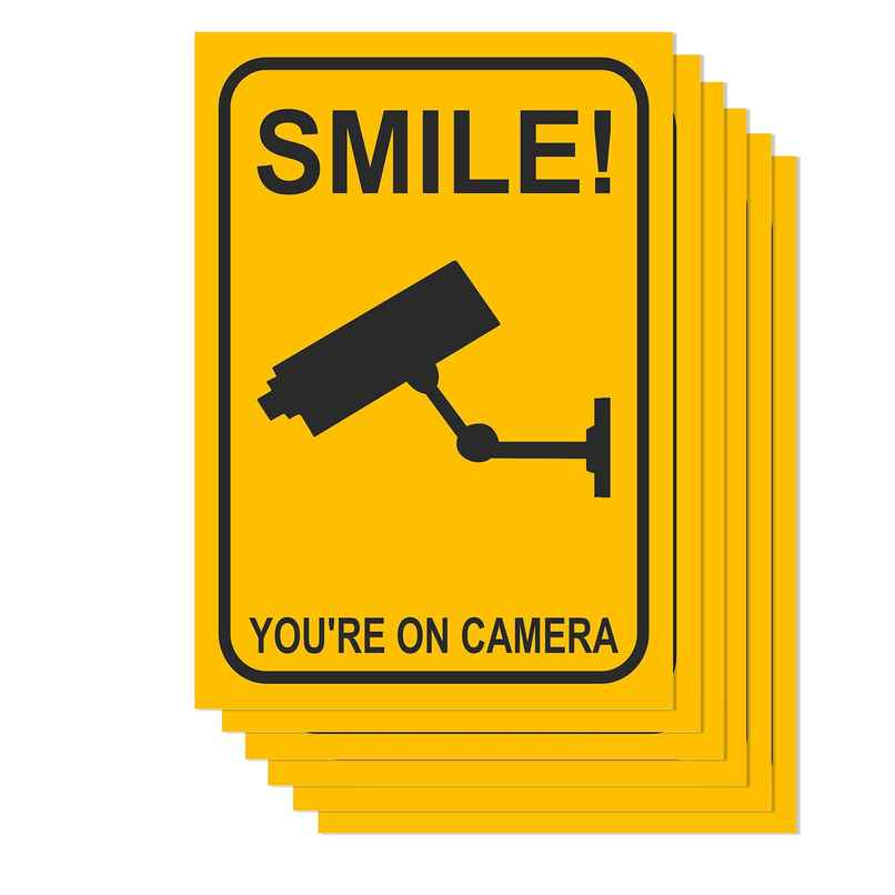 Paper Plane Design You Are Under Cctv Sign Wall Posters | Set Of 6 | Size 29 x 21 cm | D75