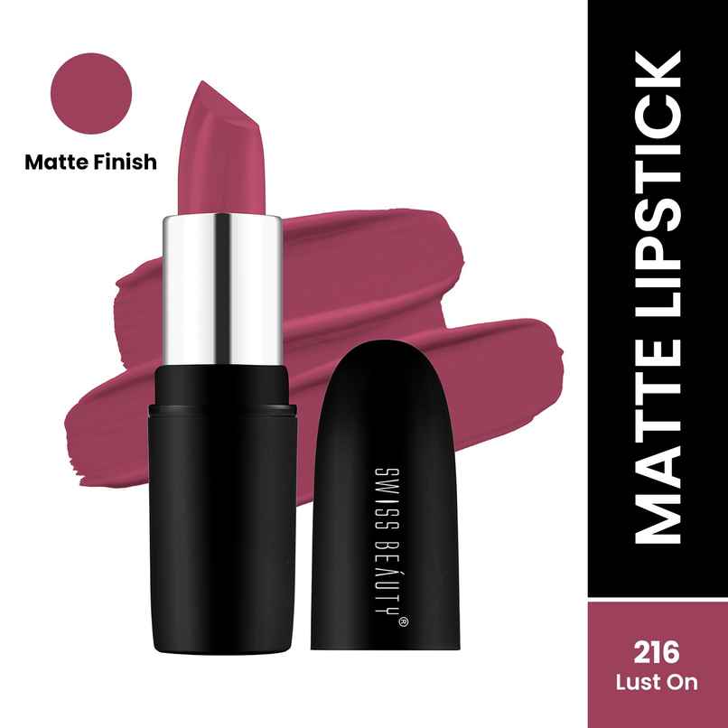Swiss Beauty Pure Matte Lipstick | 216 Lust On