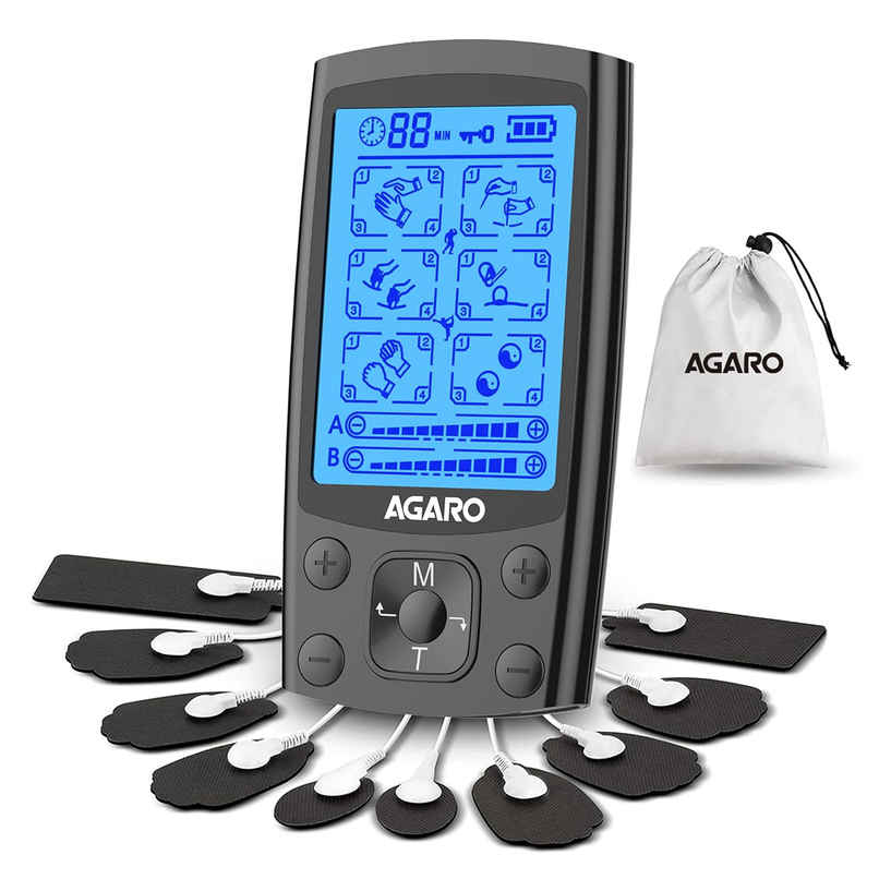 Agaro Dual Channel Tens Massager Tm2421 24 Modes, 20 Intensity Levels, Rechargeable, Muscle/Nerve