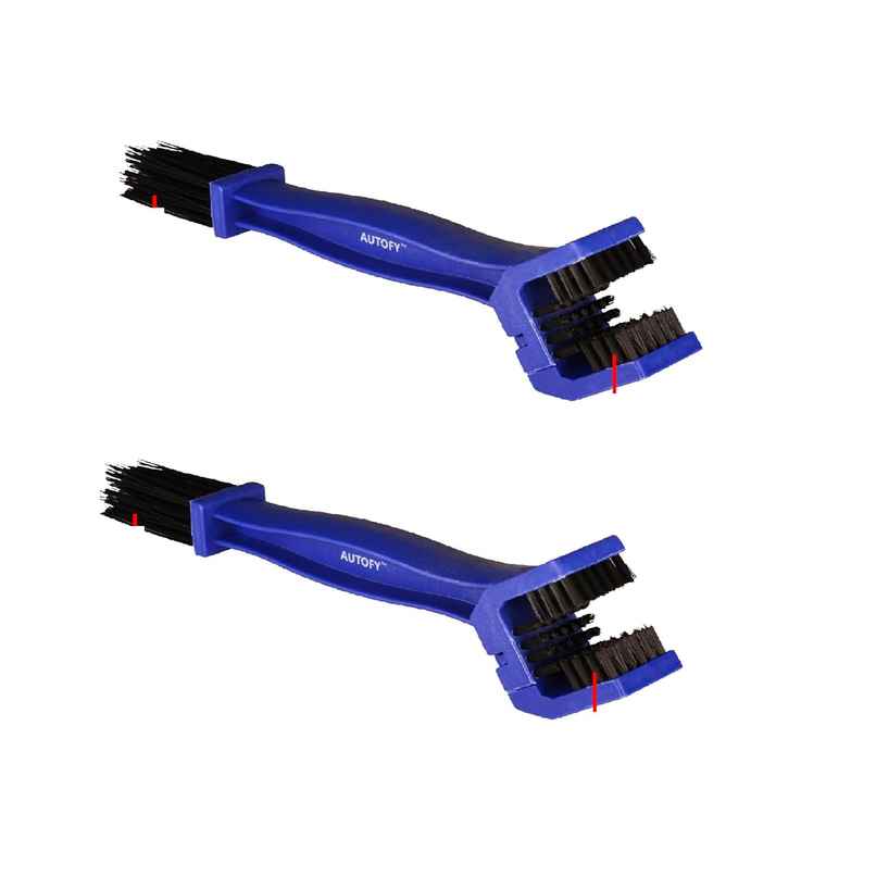 Autofy Universal Motorcycle/Cycle Chain Cleaner Brush For Bikes | Blue - Pack Of 2