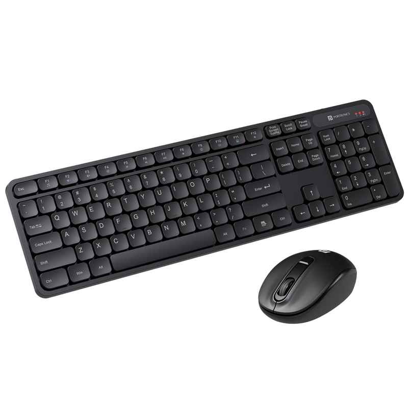 Portronics Key8 Combo Wireless Keyboard and Mouse Set with 2.4 GHz Wireless(Black)