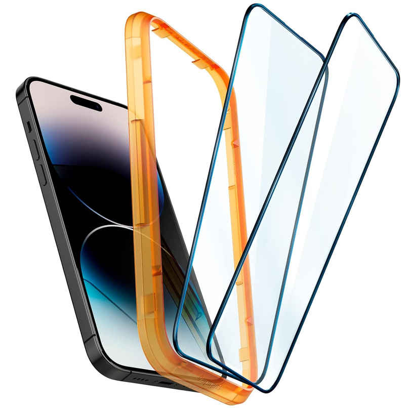 Spigen Alignmaster Tempered Glass Screen Protector Guard For Iphone 14 Pro - 2 Pack for Smartphone