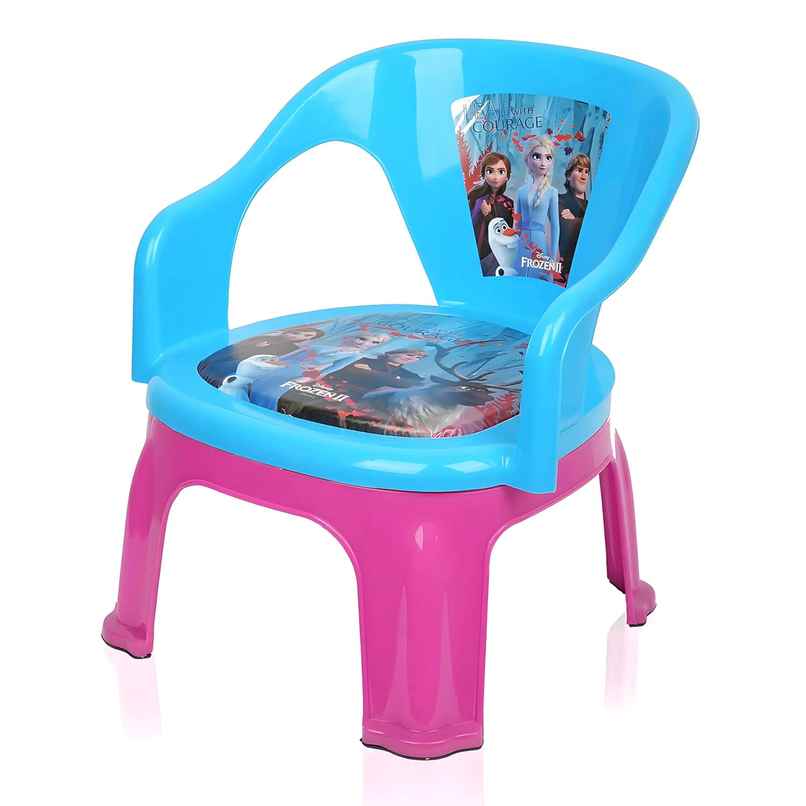 Kuber Industries Disney Frozen-II Plastic Foldable Kids Chair|Baby Stool|Capacity 30 Kg|Sky Blue