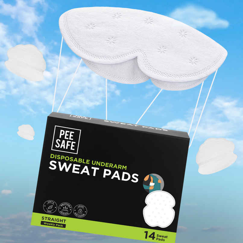 Pee Safe Disposable Underarm Sweat Pads | Absorb Sweats & Bad odours - Straight