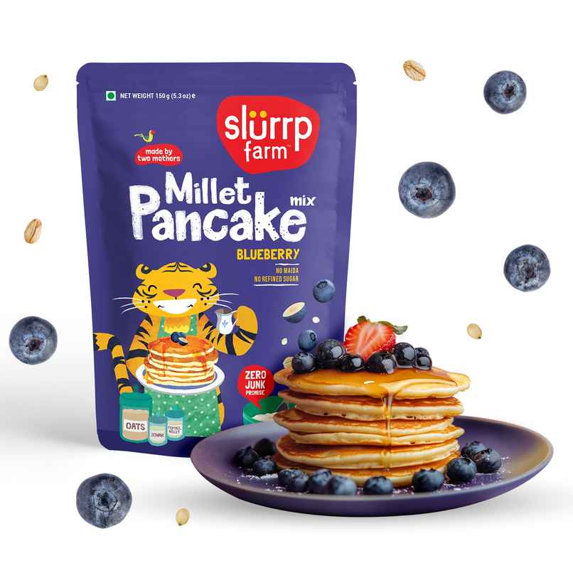 Slurrp Farm Blueberry Millet Pancake Mix | No Maida