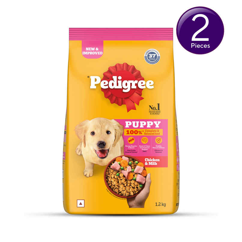 Pedigree Puppy Chicken & Milk Dry Dog Food Combo