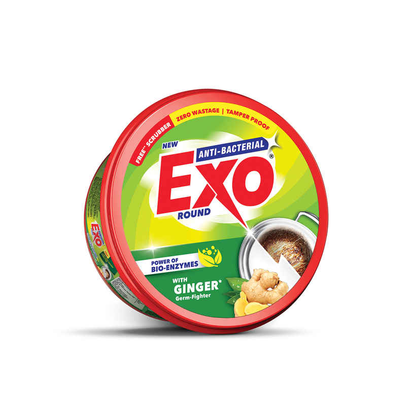 Exo Touch & Shine Round Ginger Twist Dishwash Bar | Anti Bacterial | Tub