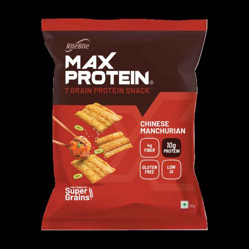 Ritebite Max Protein Chinese Manchurian 10 g Multigrain Protein Chips, Healthy Snacks & Munchies