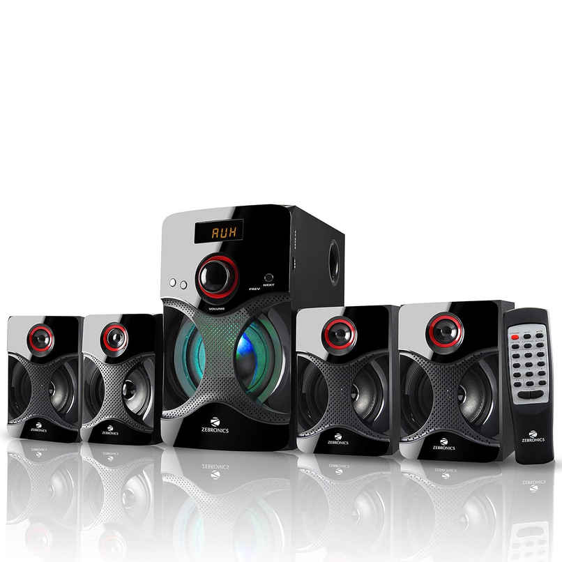 Zebronics BT4440RUCF 4.1, 60W, Multimedia Speaker, BT, USB, SD, AUX,10.92cm Front Firing Woofer