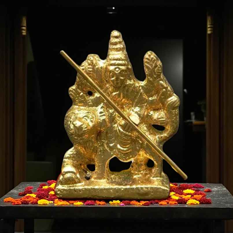 Durga Brass Idol | Gold | One Size | Svasti