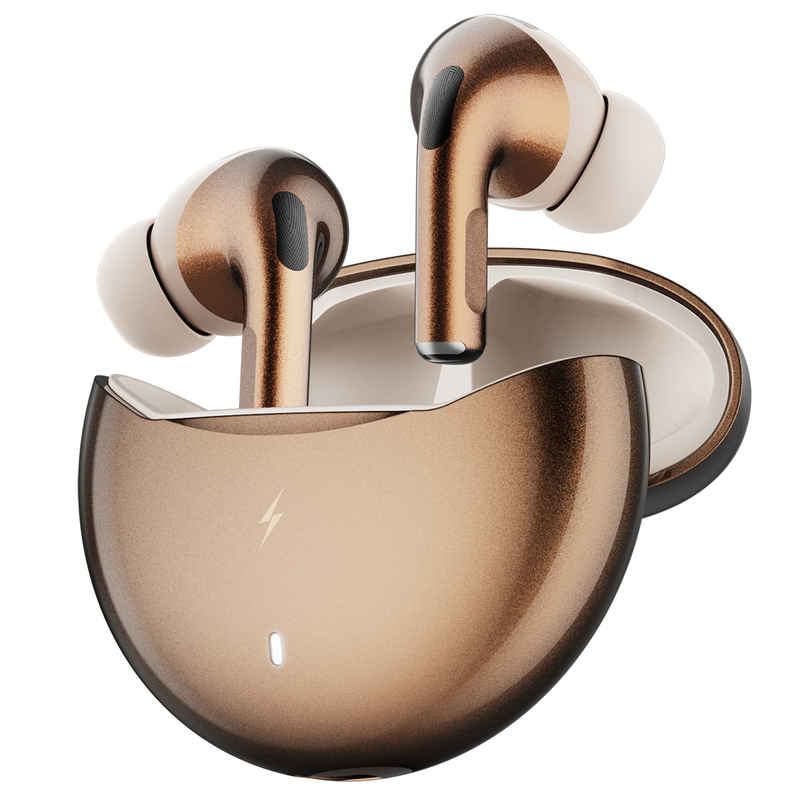 Fire-Boltt Fire Pods Aero Ultra TWS Earbud with Custom EQ Profile, Quad Mic ENC & 50H Playtime, Ultra Low 50ms Game Mode, Gold Metal
