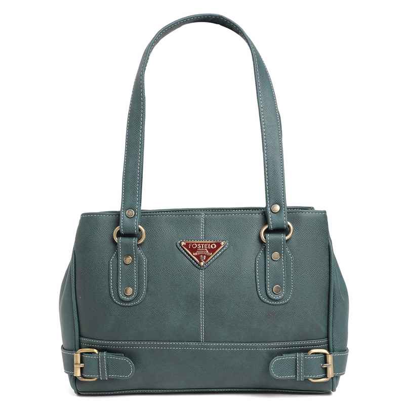 Fostelo Women's Vegan Leather Cuckoo Handbags Shoulder Hobo Bag Ladies Purse | Green | Large