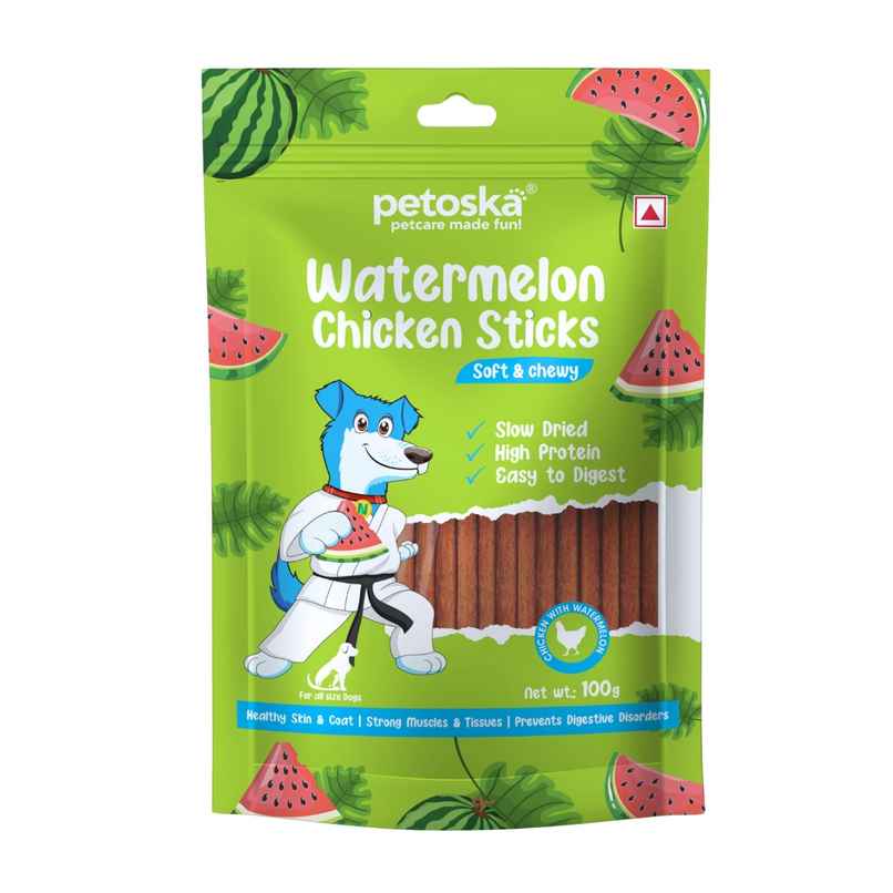 Petoska Dog Treats Watermelon Chicken Sticks