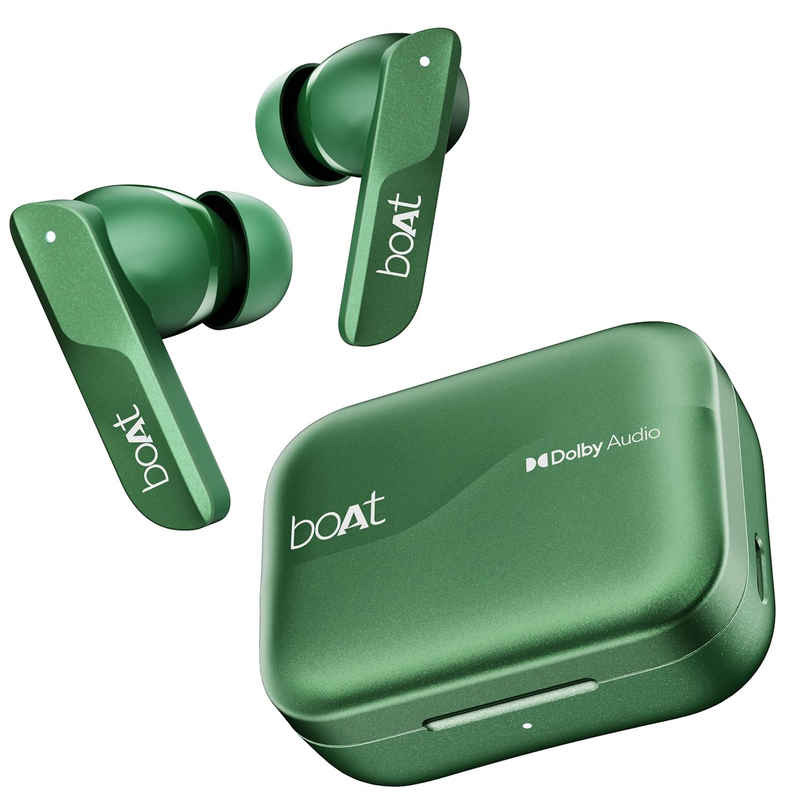 boAt Airdopes 800 TWS Earbuds w/ Dolby Audio, High Fidelity Drivers, 4 Mics ENX Tech & Hearables App(Interstellar Green)