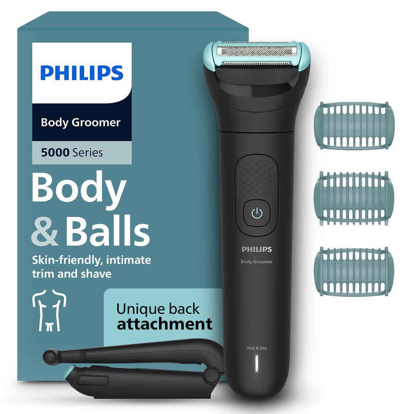 Philips BG5475/15 Body Trimmer for Men, Skin-Safe Grooming, 100 Min Runtime