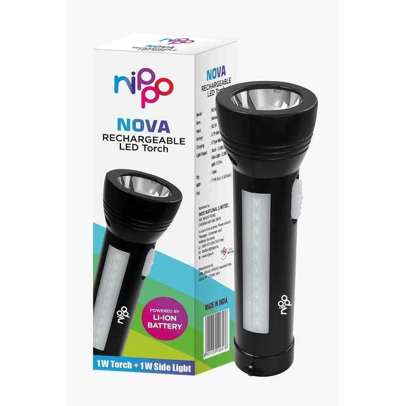 Nippo Nova Rechargeable LED Torch with Side Light