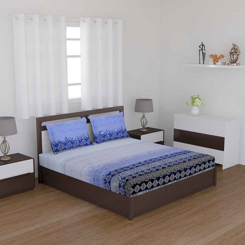 Status King Size Double Microfibre Geometric Bedsheet | Assorted | 87 x 94 in