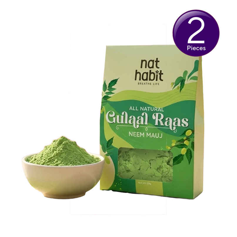 Nat Habit Natural Organic Holi Color Gulal Green - Neem Mauj Combo