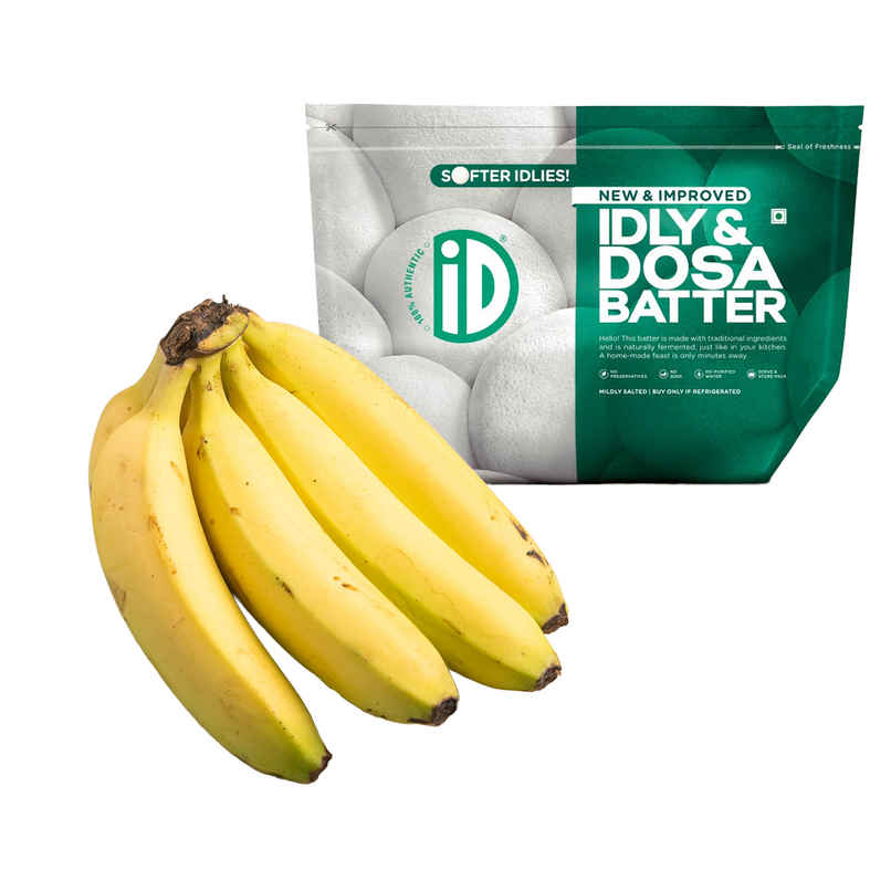 Id Fresh Idli & Dosa Batter (1kg) & Banana Robusta (4pc) Combo